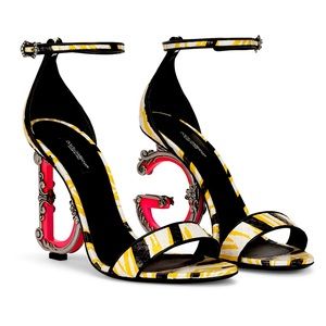 NWT Dolce & Gabbana Elaphe Baroque DG Sandals (Sz 6)
